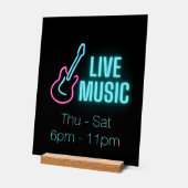 Live Music Neon Guitar Acryl Bord (Hoek)