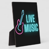 Live Music Neon Guitar Fotoplaat (Zijkant)
