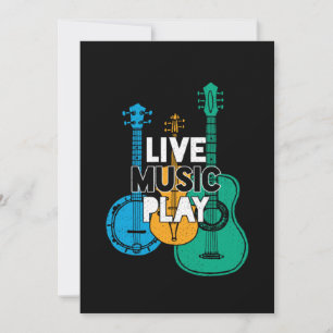 Live Music Play Country Muziek Banjo Mandolin Gift Kaart