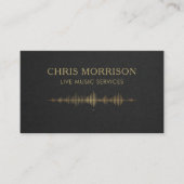 Live Music Services Black Gold QR Code Visitekaartje (Voorkant)