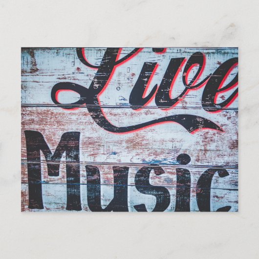 Live Music Sign Briefkaart (Voorkant)