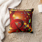 Live Music Slogan Colorful Kussen (Deken)