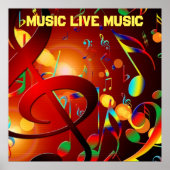 Live Music Slogan Colorful Poster (Voorkant)