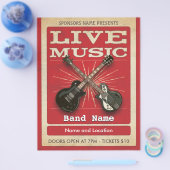 Live Music Two Guitar Flyer Red (Enkel)