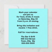 Live Music-uitnodiging Kaart (Achterkant)