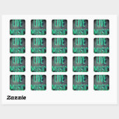 Live Music Vierkante Sticker (Vel)