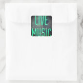 Live Music Vierkante Sticker (Tas)