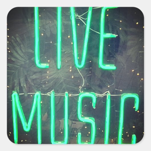 Live Music Vierkante Sticker (Voorkant)