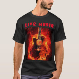 live muziek branderend gitaar black T-Shirt
