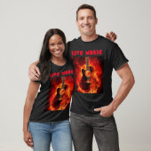 live muziek branderend gitaar black T-Shirt (Unisex)