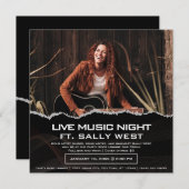 Live Muziek Foto Promo Flyer Uitnodiging (Voorkant / Achterkant)