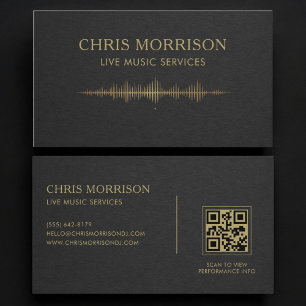 Live Muzieksdiensten Black Gold QR Code Visitekaartje