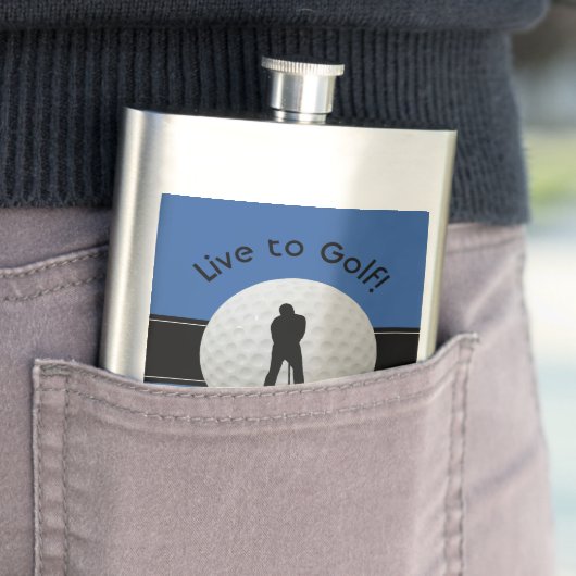 Live naar Golf Quote Monogrammed Initialen Blue Bl Flacon (Voorbeeld)