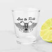 Live naar Ride Motorcycle Shot Glas (Voorkant)