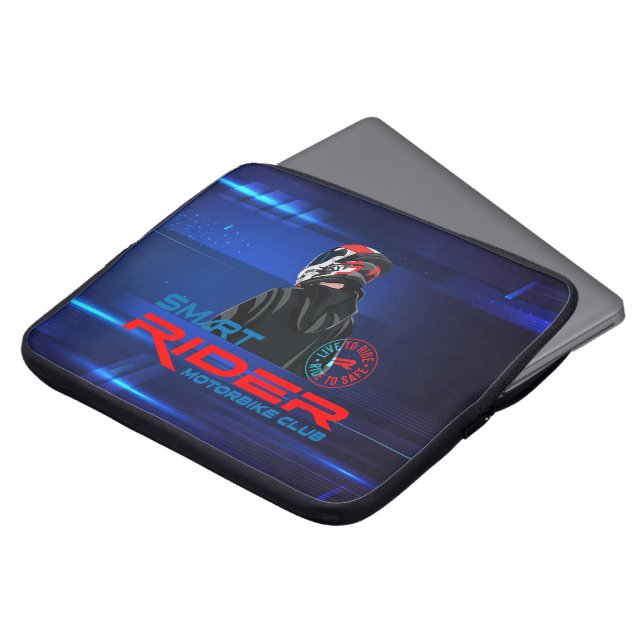 Live naar Ride (motorfiets) | 15-inch laptophoes Laptop Sleeve (Voorkant top)