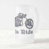 Live naar Ride Neon Motorcycle Beer Mok (Voorkant rechts)