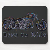 Live naar Ride Neon Motorcycle Mousepad Muismat (Voorkant)