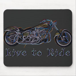 Live naar Ride Neon Motorcycle Mousepad Muismat