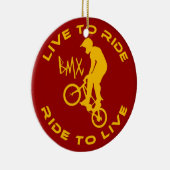 Live naar Ride Ride Ride to Live BMX Keramisch Ornament (Rechts)
