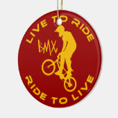 Live naar Ride Ride Ride to Live BMX Keramisch Ornament (Links)