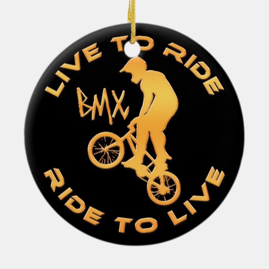 Live naar Ride Ride Ride to Live BMX Keramisch Ornament (Achterkant)