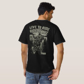 Live naar Ride Ride to Live Bearded Biker Chopper T-shirt (Achterkant volledig)