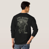 Live naar Ride Ride to Live Bearded Biker Chopper T-shirt (Achterkant volledig)