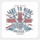 Live naar Ride Vierkante Sticker (Voorkant)