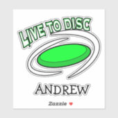 Live naar schijf | Disc Golf-Sticker Sticker (Vel)