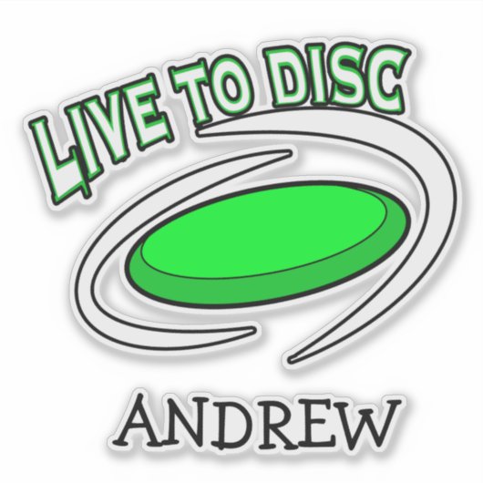 Live naar schijf | Disc Golf-Sticker Sticker (Voorkant)