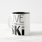 Live naar Ski-Mok Tweekleurige Koffiemok (Voorkant links)