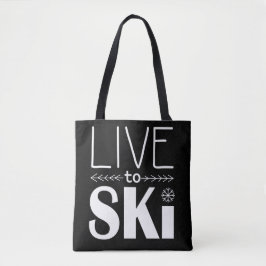 Live naar Ski-tas Tote Bag