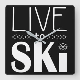 Live naar skiklok vierkante klok