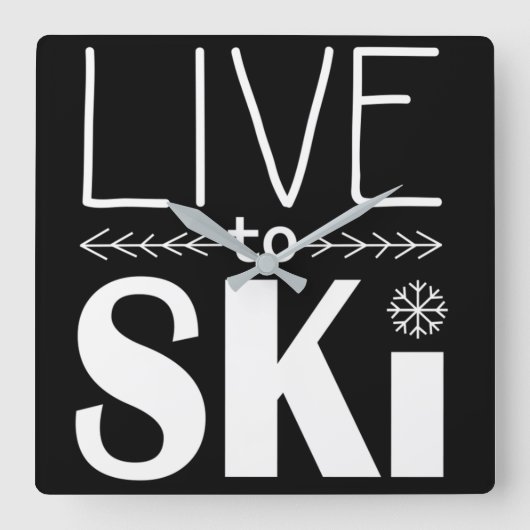 Live naar skiklok vierkante klok (Voorkant)