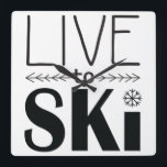 Live naar skiklok vierkante klok<br><div class="desc">Ideaal voor elke skier!</div>