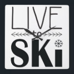 Live naar skiklok vierkante klok<br><div class="desc">Ideaal voor elke skier!</div>