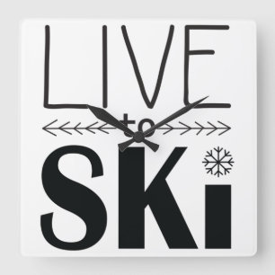 Live naar skiklok vierkante klok