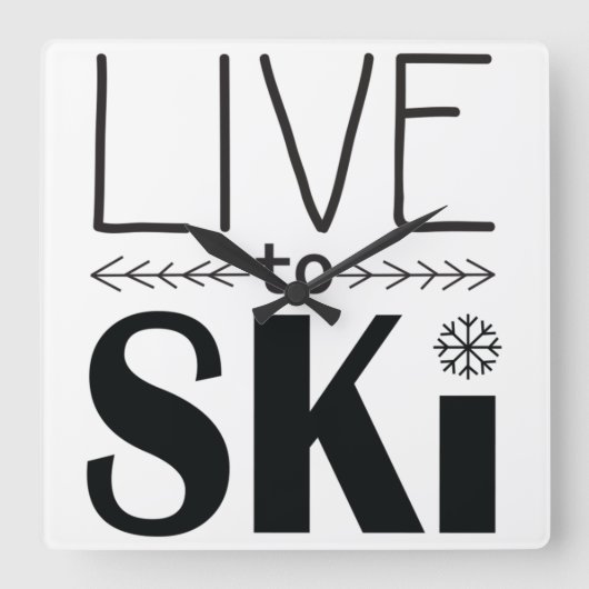 Live naar skiklok vierkante klok (Voorkant)