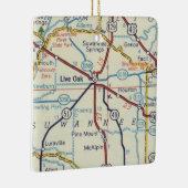 Live Oak Suwannee River Map Keramisch Ornament (Rechts)