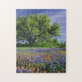 Live Oak & Texas Paintborstel, en Texas Legpuzzel (Verticaal)