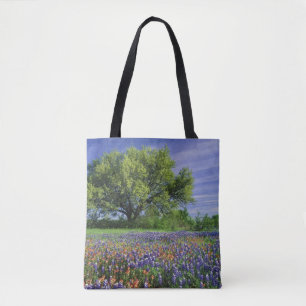 Live Oak & Texas Paintbrush, en Texas Tote Bag