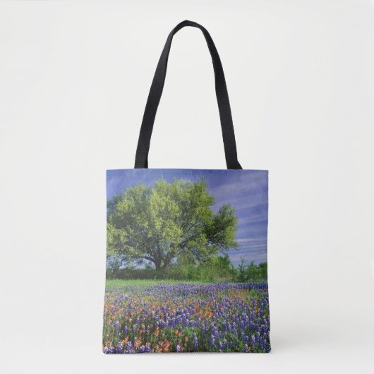 Live Oak & Texas Paintbrush, en Texas Tote Bag (Voorkant)