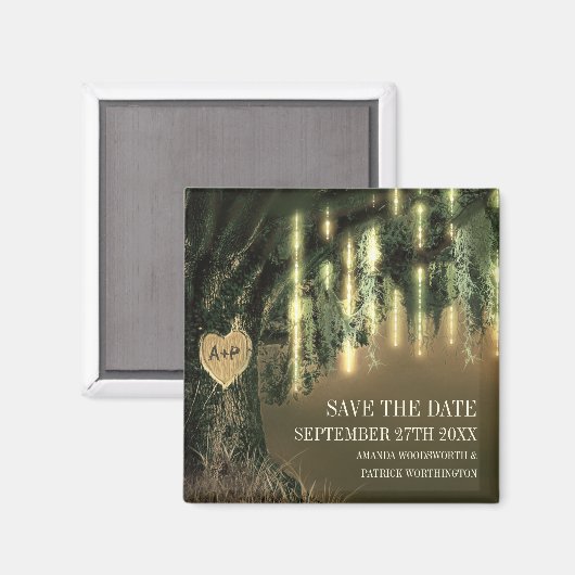 Live Oak Tree Spanish Moss Save the Date Magnets Magneet (Voorkant / Achterkant)