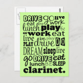 Live om het Clarinet te spelen Briefkaart (Voorkant / Achterkant)