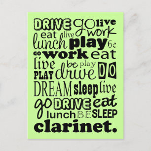 Live om het Clarinet te spelen Briefkaart