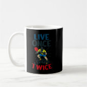 Live Once Serve Twice Design Table Tennis Koffiemok (Links)
