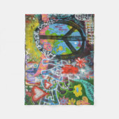 Live ondersteboven Vredesgeband muur Fleece Deken (Voorkant)