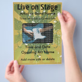Live op het podium Grunge Muziek Flyer (Hand)