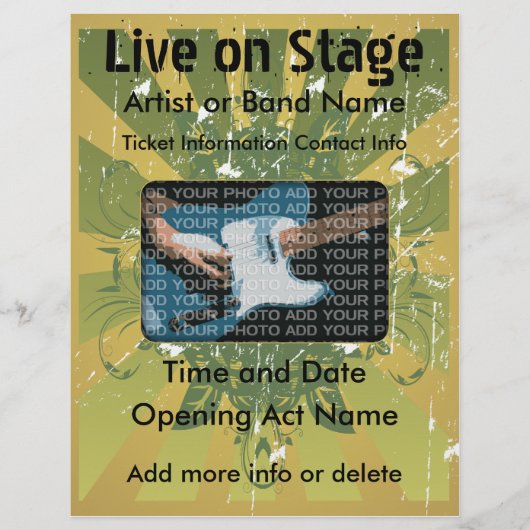 Live op Stage Grunge Music Flyer (Voorkant)