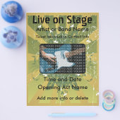 Live op Stage Grunge Music Flyer (Enkel)